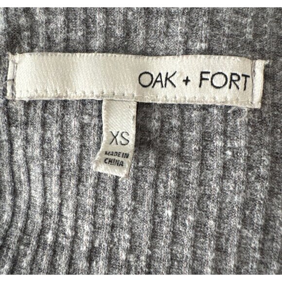 Oak + Fort duster ribbed long cardigan grey open cardigan light weight size X SM - Picture 9 of 11